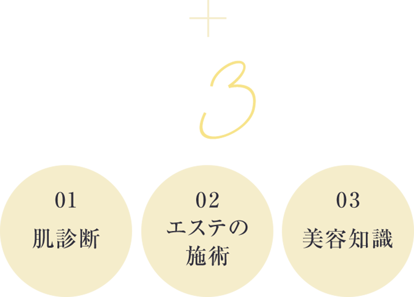 エステでの3サポート
01肌診断
02エステの施術
03美容知識