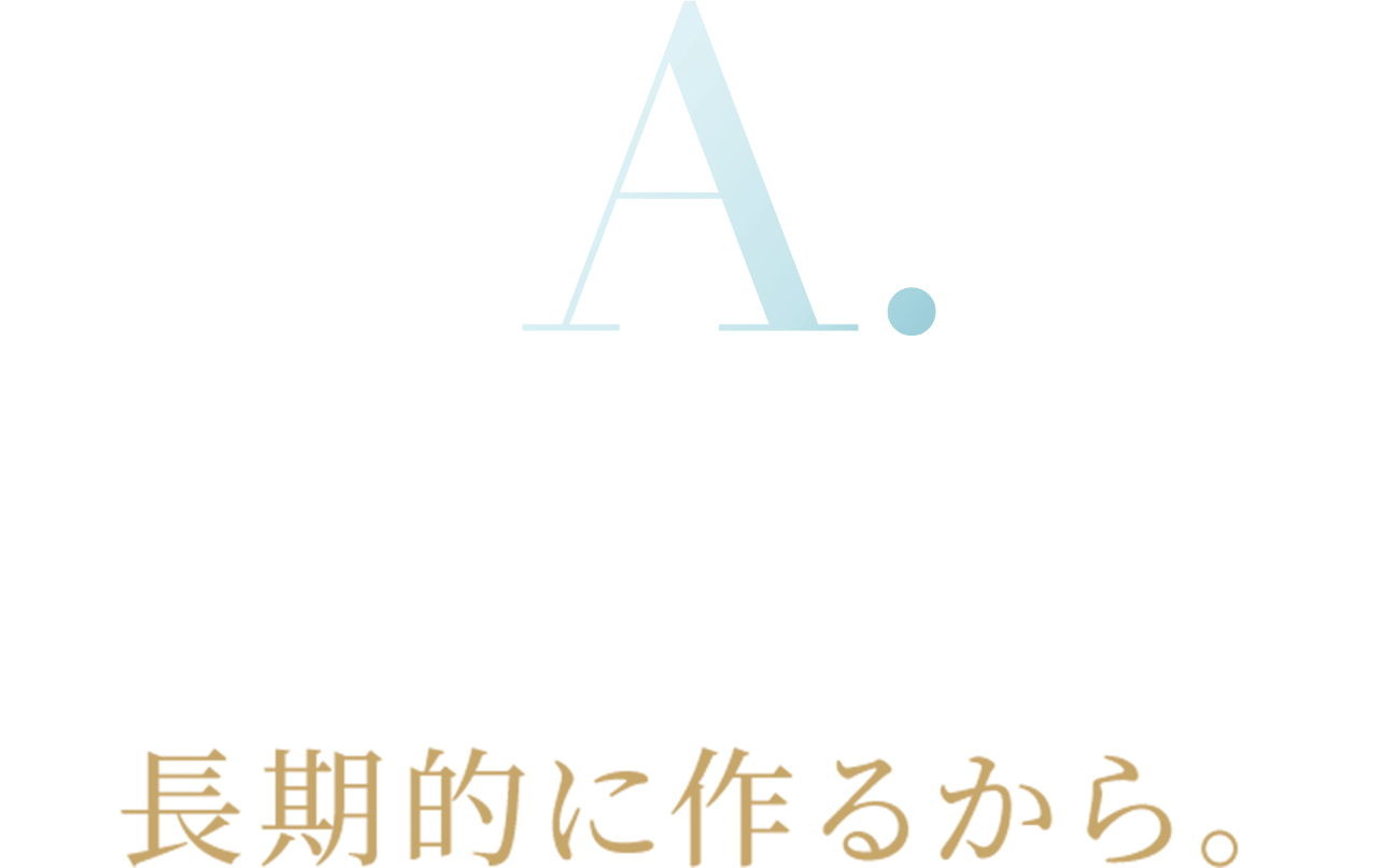 一時的な改善ではなく、
なりたい肌になるサイクルを
長期的に作るから。